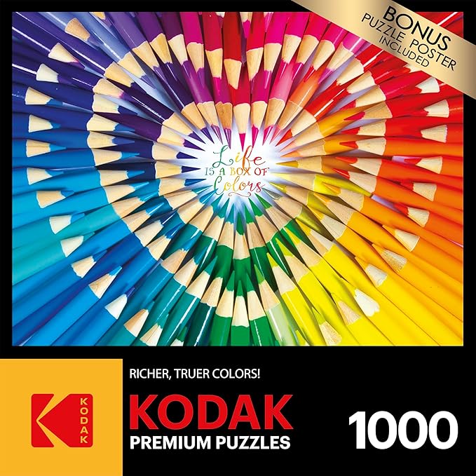 RoseArt - Kodak Premium - Life is a Box of Colors - 1000 Piece Jigsaw Puzzle for Adults