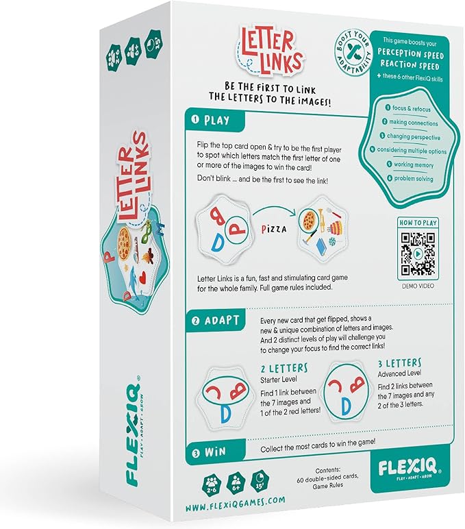 Letter Links — Word Match Game by FlexiQ, Brain Teasers for Kids 6+, Board Games for Family Night