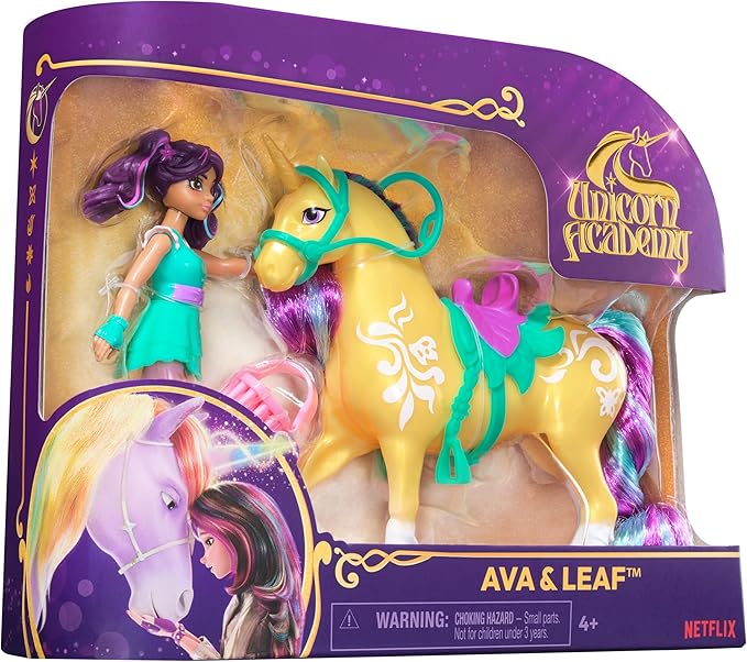 Unicorn Academy, Ava & Leaf with 2 Accessories & Hair Tool, Dolls & Unicorn Toys for Girls Ages 4 and up