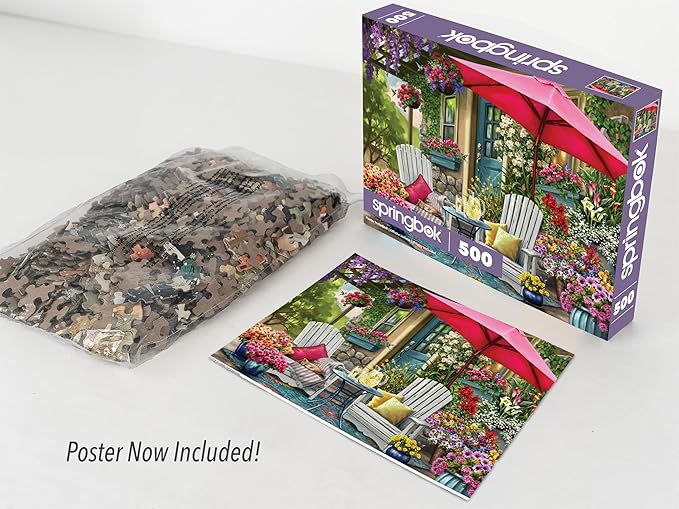 Springbok Sweet Summertime 500 Piece Jigsaw Puzzle for Adults - Poster Now Included - Colorful Flower Puzzle - Unique Cut Pieces - Made in USA