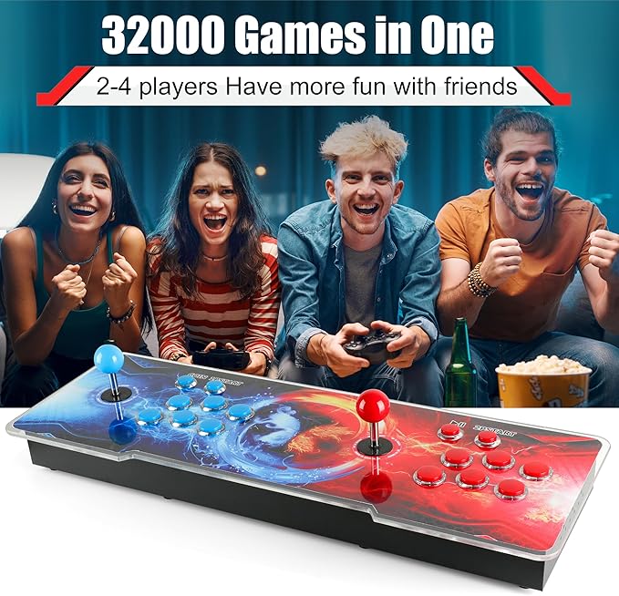 Pandora Box Arcade Game Console 32000 Games Pre-Install,Retro Game Machine for TV PC Projector, Supports Up to 4 Players, Full HD Output,, Search, Save, Hide, Favorites List