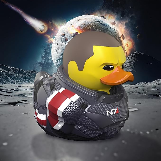 TUBBZ Boxed Edition Male Commander Shepard Collectible Vinyl Rubber Duck Figure - Official Mass Effect Merchandise - Sci-Fi Action FPS Video Games
