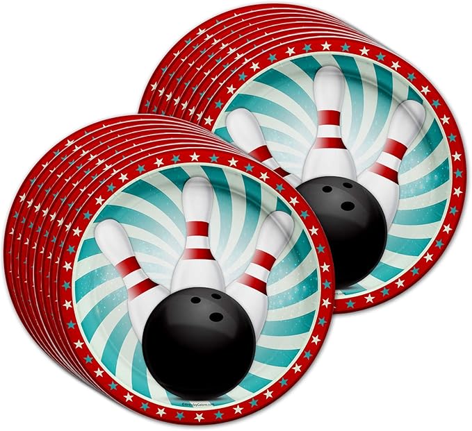 Bowling Fun Birthday Party Supplies Set Plates Napkins Cups Tableware Kit for 16