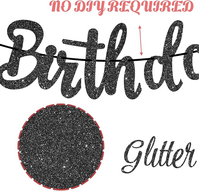 Paintball Happy Birthday Banner Glitter Black Paintball Birthday Party Decorations 2PCS Paintball Themed Shooting Game Banner Decor for Paint Ball Splatter Splash Party Supplies