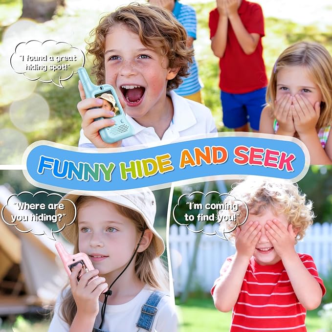Video Walkie Talkies for Kids – Rechargeable Kids Walkie Talkies 2 Pack with Voice Changer & Cartoon Avatar, 1000 ft Range, Fun Toys for Outdoor Camping, Hiking, Birthday Gift for Boys Girls Ages 3-12
