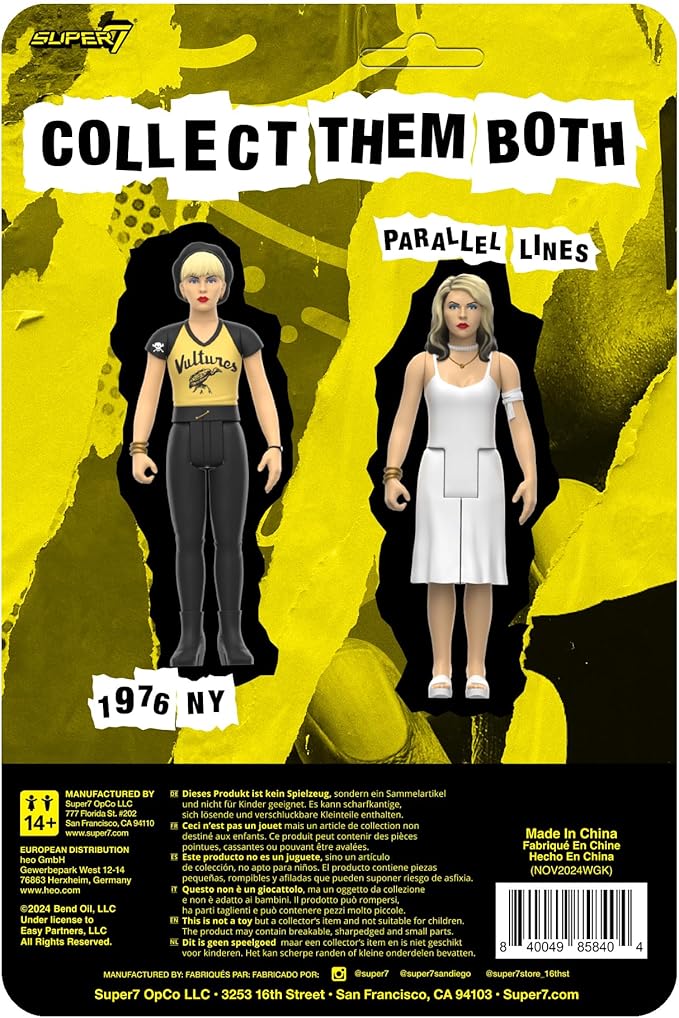 Super7 Reaction Figure Blondie Debbie Harry (Vultures) - 3.75" Blondie Action Figure with Accessory - Classic Music Collectibles and Retro Toys