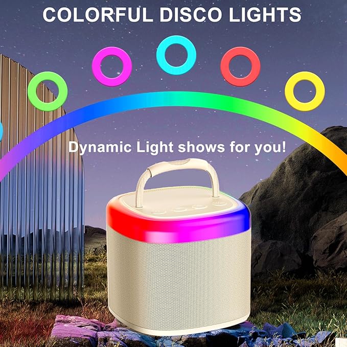 Mini Karaoke Machine, Portable Bluetooth Speaker with Microphone for Kids Singing Home Party, Christmas Halloween Kids Birthday Gifts, Music Toys for Girls Boys 3-12+ Years Old