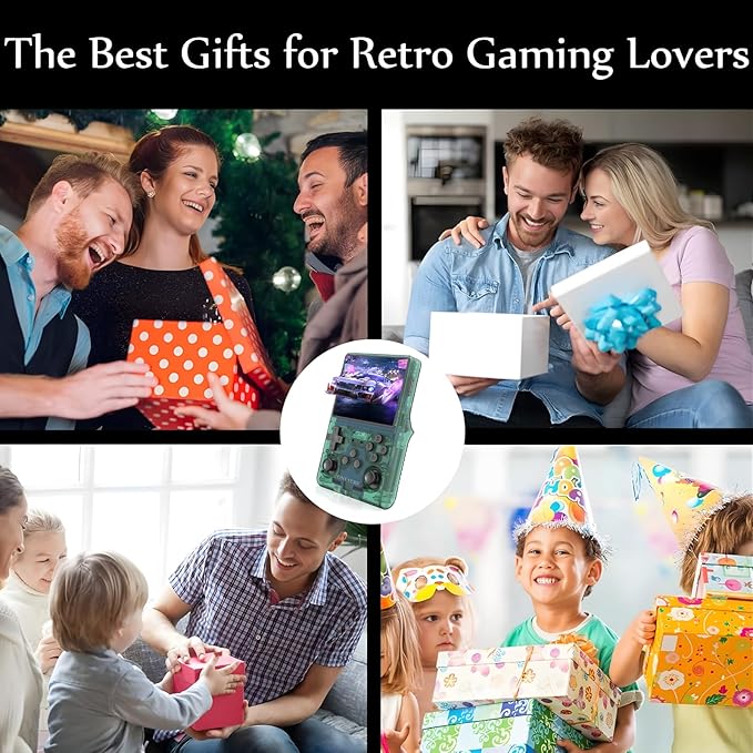 R40s Pro Handheld Game Console, Retro Gaming Console with 3.5-in IPS Screen, 256GB Memory Built-in 30,000 HD Video Games, Portable Video Game Consoles with 3800mAh Battery (Gray)