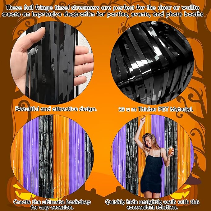 OHOME Halloween Decorations - Halloween Party Decorations | Trick or Treat Backdrop Banner for Wall Door | Halloween Birthday Party Favors Supplies Indoor Outdoor