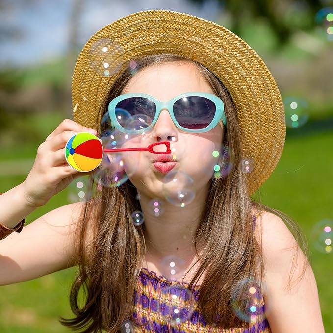 Pool Party Favors,24Pcs Summer Bubble Wands for Kids,Beach Bubble Wand for Pool Birthday Party Supplies,Classroom Prizes Pinata Goodie Bag Stuffers Gift