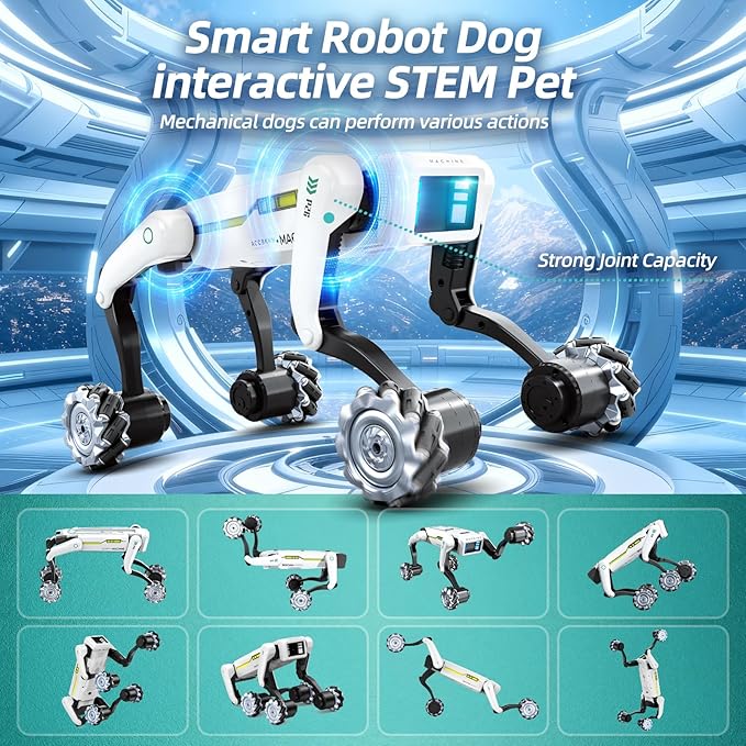 Smart Robot Dog for Kids, 30+ Bionic Actions, Voice & Remote Control, Programmable Moves, All-Terrain Stunt Pet Toy, Robotic Dog Toy for Boys Ages 5 6 7 8 9 10+ Birthday Gifts