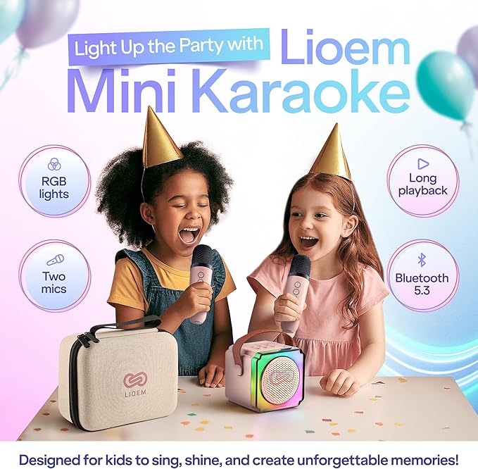 Karaoke Machine for Kids (1, Pink)