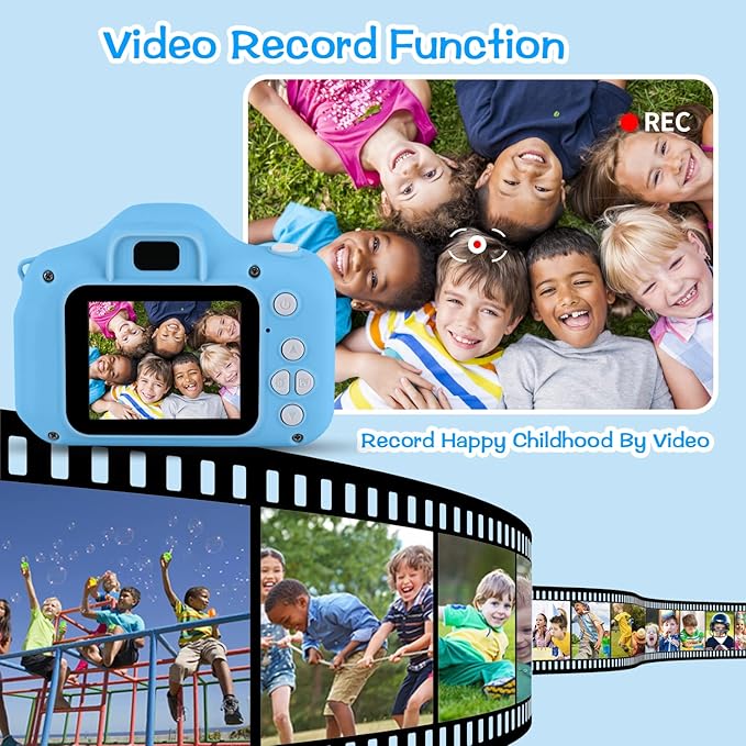 Kids Camera, Toddler Camera Children Digital Camera Toys with 13MP Video Camcorder 32GB SD Card and Camera Case for 3–10 Year Old Boys and Girls