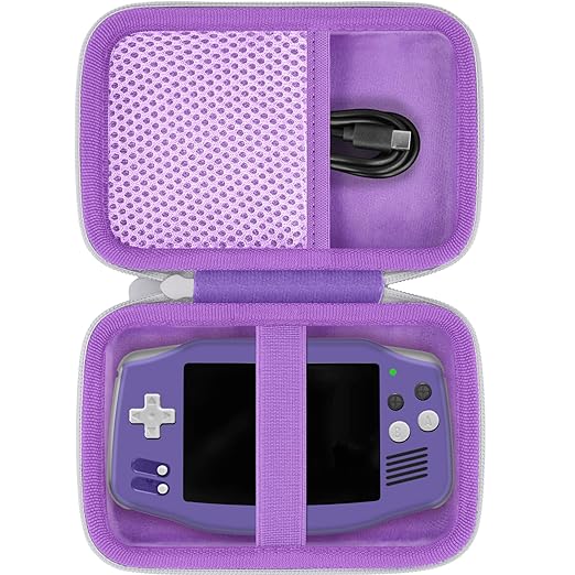 khanka Hard Travel Case Replacement for Anbernic RG34XX Handheld Game Console,Case Only. (Purple)