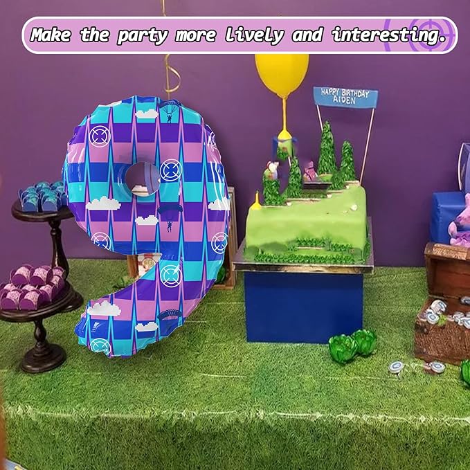 40 Inch Video Game Theme Number 9 Balloons Large Birthday Party Number Balloons Piñata Gaming for Kids Battle Boys Birthday Party Decoration Supplies