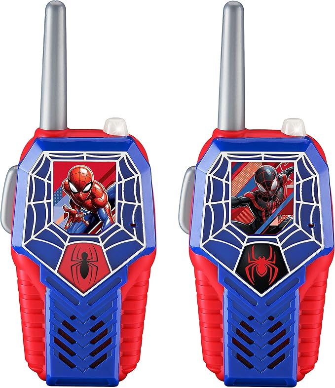 ekids Spiderman Toy Walkie Talkies for Kids, Light-Up Indoor and Outdoor Toys for Kids and Fans of Spiderman Toys