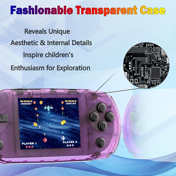 16 Bit 3.2" IPS Large Screen Handheld Game Console for Kids Preloaded 100 Retro Video Games, Portable Gaming System Rechargeable Battery, Mini Travel Electronic Toy Gifts for Boys Girls (Purple)