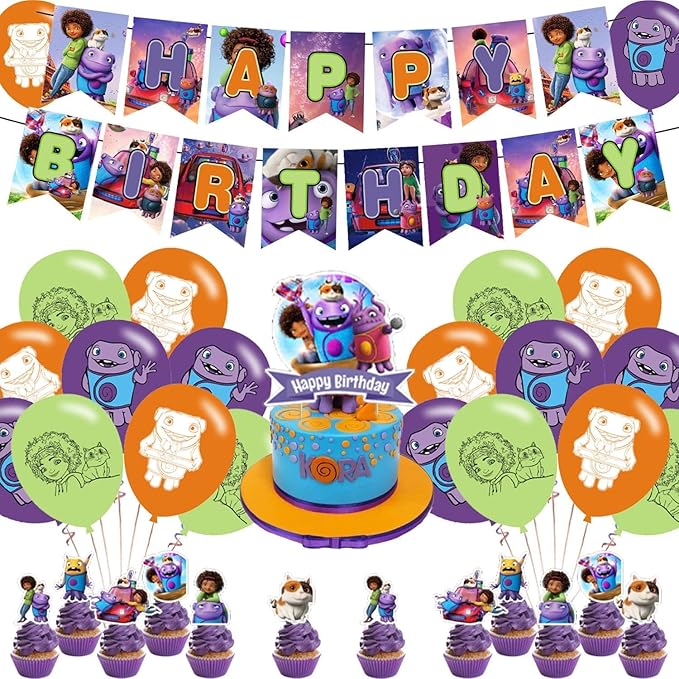 Home Movie Birthday Party Decorations,Cartoon Adventure Home Movie Theme Party Supplies for Kids Adults with Happy Birthday Banner Cake Topper Cupcake Toppers Balloons
