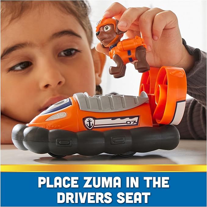 Paw Patrol, Zuma’s Hovercraft, Toy Vehicle with Collectible Action Figure, Sustainably Minded Kids Toys for Boys & Girls Ages 3 and Up