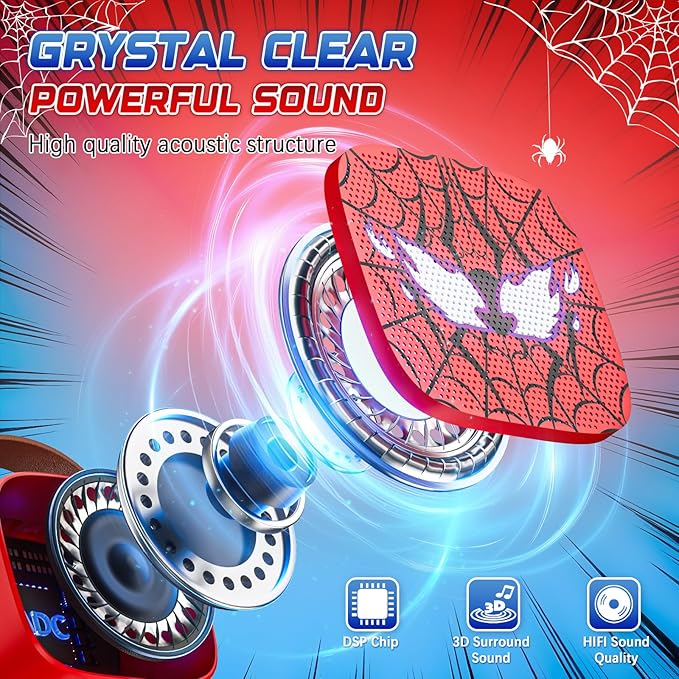 Spider Mini Karaoke Machine for Kids - TOP Karaoke Toys for 3 4 5 6 7 8 9 10 11 12+ Year Old Boys Girls, Portable Bluetooth Speaker with 2 Wireless Microphones, Kids Christmas Birthday Party Gifts