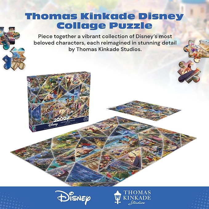 Buffalo Games – Thomas Kinkade Disney Collage Jigsaw Puzzle, 2000 Piece Puzzle for Adults, Disney Art Collection