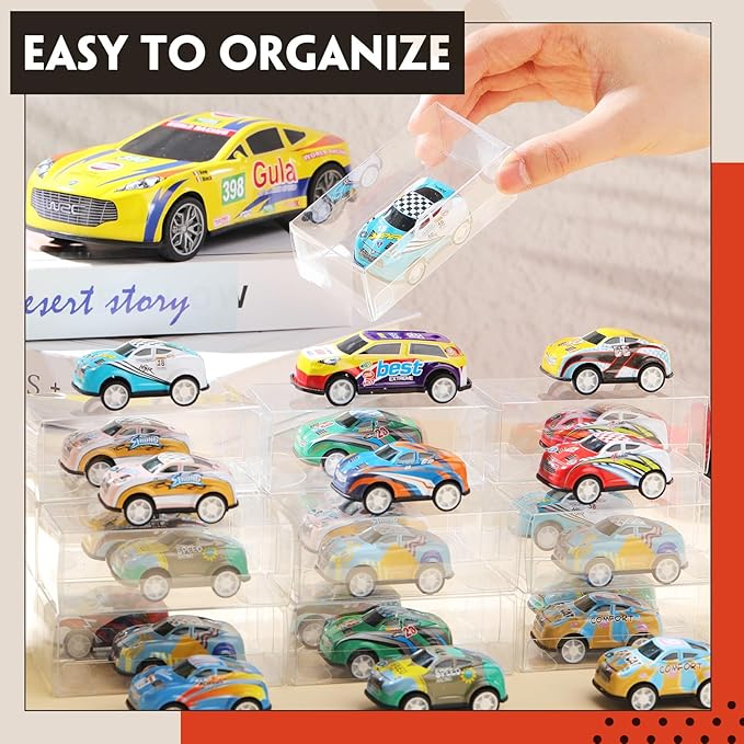 Yexiya 200 Pcs 1/64 Display Case for Model Car, 0.35mm Thick Clear Display Box Plastic Display Case Box Protector for Action Figures Toys Collectibles 1/64 Scale Model Car, 3.2 x 1.2 x 1.6 Inch