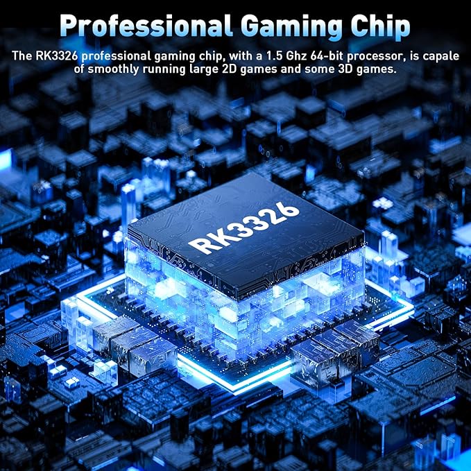 Hugawello R40 MAX handheld device, 40000 in 1 high-definition gaming mini retro video console, 4-inch IPS screen, 256GB RAM, 45 built-in emulators, 3800mAh battery (blue 256GB)