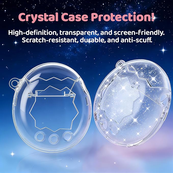 Clear Protective Case Compatible with Tamagotchi Paradise – Waterproof & Interactive Shell with Flip-Open Design for Kids’ Digital Pet Toys (Transparent)