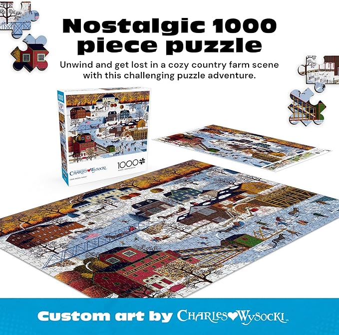 Buffalo Games - Charles Wysocki Festive Winter Scene 1000 Piece Jigsaw Puzzle for Adults and Families