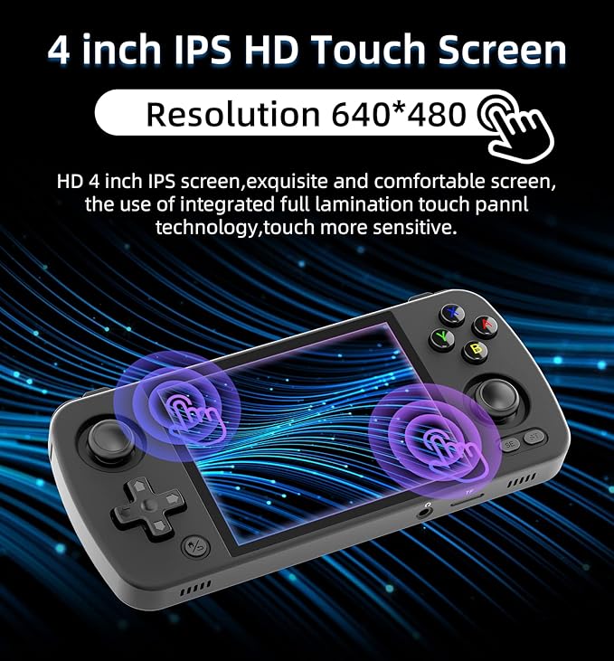 RG405M Retro Handheld Game Console , Aluminum Alloy CNC Android 12 System 4.0 Inch IPS Touch Screen with 128G TF Card 3172 Games Compatible with 5G WiFi and Bluetooth 5.0 (Black)
