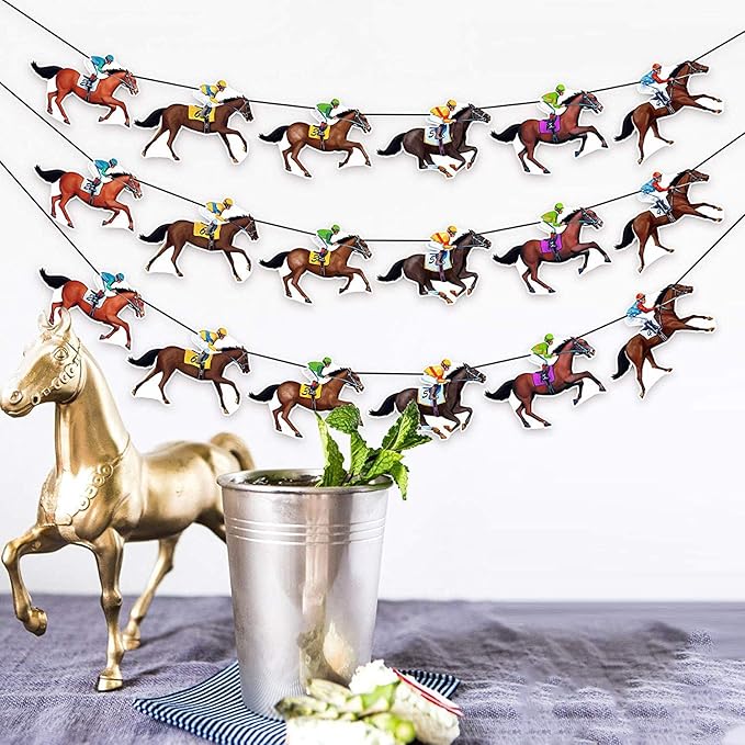 Kentucky Party Derby Day Banners Party Supplies Horse Racing Streamers Decorations（4PCS）