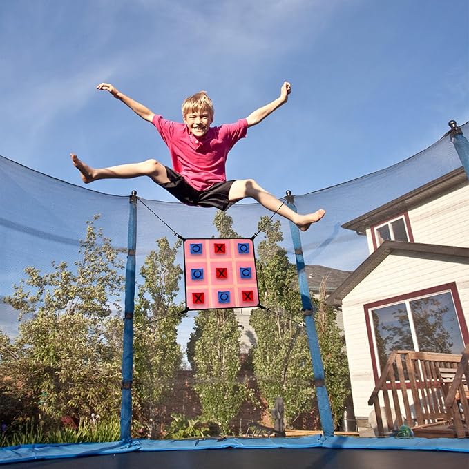 Toe Bean Bag Toss Games, Trampoline Game Accessory with Toe Frame Back Panel 10 Bean Bag for Kids Adults Family Outside & Indoor Recreation Supplies