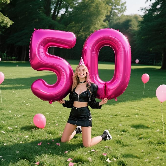 Rose Red Number 0 Balloon 40 Inch,Jumbo Giant Mylar Hot Pink Number 0,Big Large Foil Helium Number Balloons, Balloons for 10 20 30 100 Birthday Party Decorations Supplies Anniversary Celebration