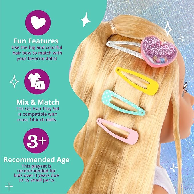 Glitter Girls – 14-Inch Doll Accessories – Hair Play Set – Hair Styling Accessories – Toys, Clothes and Accessories for Girls 3 – Year – Old and Up