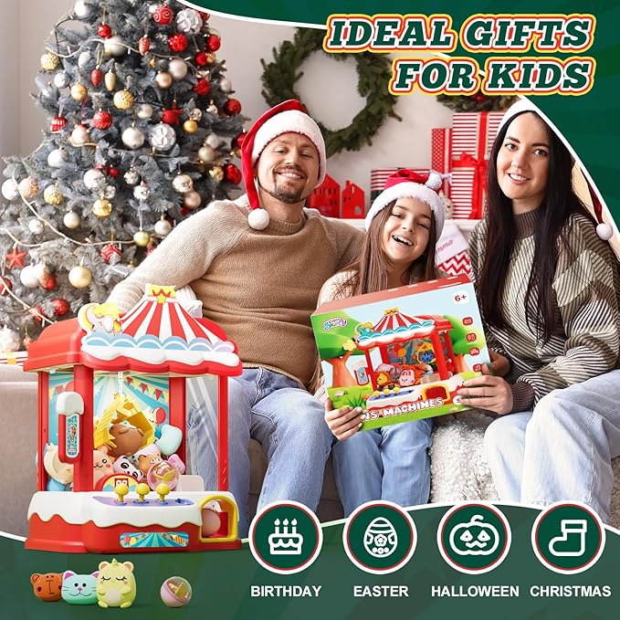 Skirfy Claws Machines for Kids & Adults with 30 Mini Prizes & Adjustable Sounds, Dispenser Toys Vending Machines - Perfect Christmas & Birthday Big Experience Gifts for Kids, Ages 6+