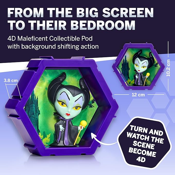 WOW! PODS 4D Maleficent | Disney Sleeping Beauty | Light-Up Bobble-Head Figure | Connectable Collectables, Toys & Gifts |