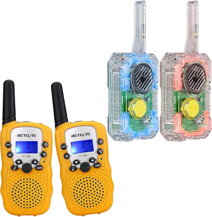 Retevis RT388 Kids Walkie Talkies, Toys Gifts for 6-12 Year Old Girls Boys Birthday Gifts Outdoor Camping Bundle with EZTalk 80 Walkie Talkies for Kids, Science STEM Kits DIY Electronic Toys Gifts
