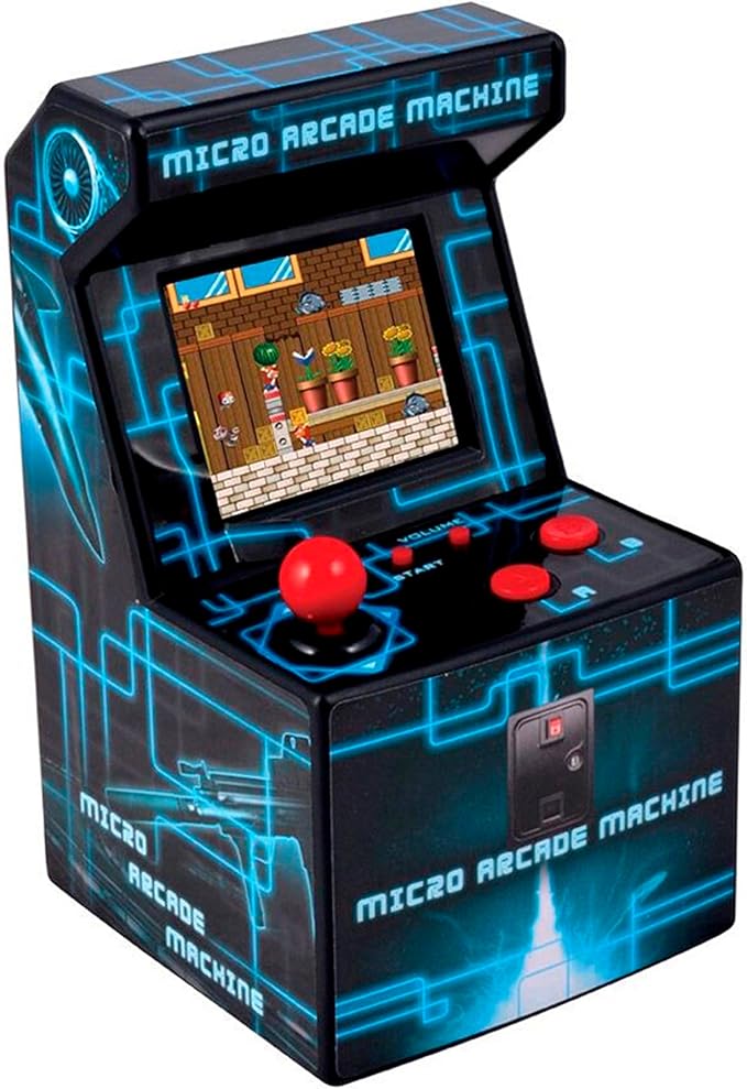 ITAL Mini Arcade Machine / Portable Mini Console with Retro Design and 250 Games / 16 Bits / Perfect As A Geek Gift for Children and Adults (Blue)