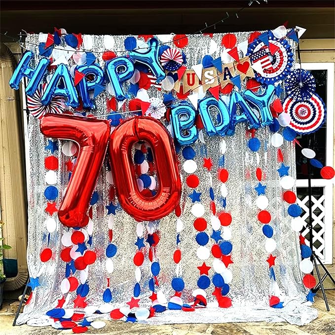 Red Number 7 Balloon, 40 Inch Large Number 0-9 Set with Foil Balloons for Boys Girls 7th Birtyday Party Decoration Anniversary Graduation Celebration New Year Party for Women Men Supplies