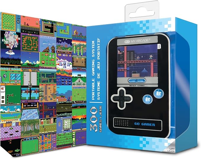 My Arcade Go Gamer Classic-Blue: Portable Electronic Game Console with 300 Games, Full Color 2.5" Screen- Fun for The Entire Family (DGUN-3913)