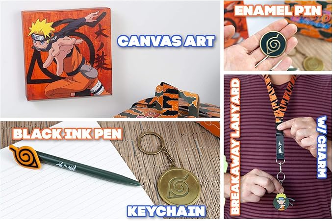 JUST FUNKY Naruto Shippuden Konoha Collectors Looksee Box | Mystery Box Collectors Items | Naruto Toys and Accessories | 5 Themed Toy Collectibles