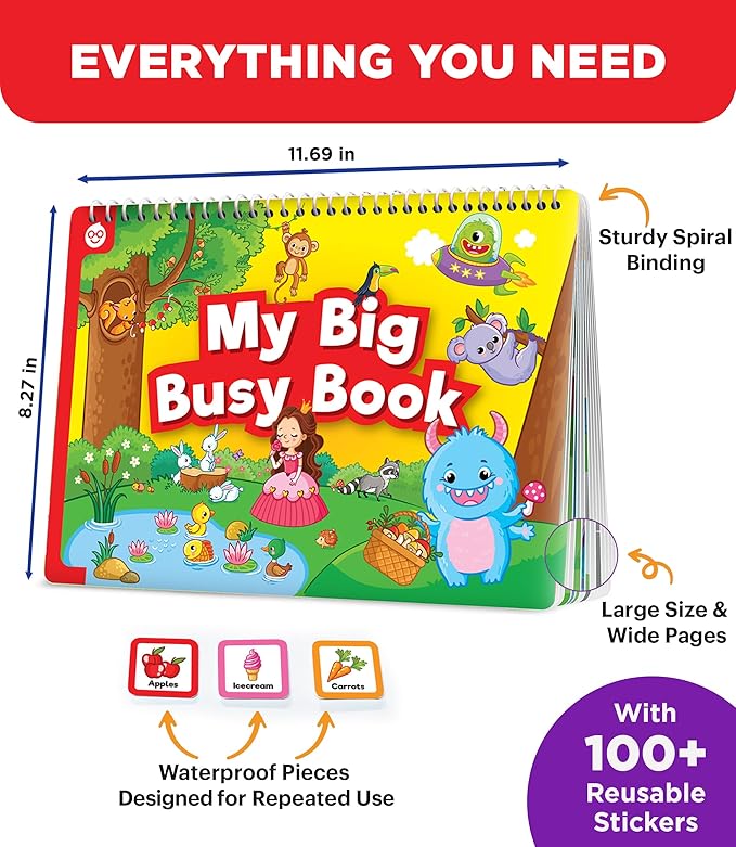 Doctor Jupiter Montessori Preschool Busy Book for Toddlers 3+ Year Olds | Preschool Learning Activities - Educational Travel Toys | Birthday Gift Ideas for Boys & Girls