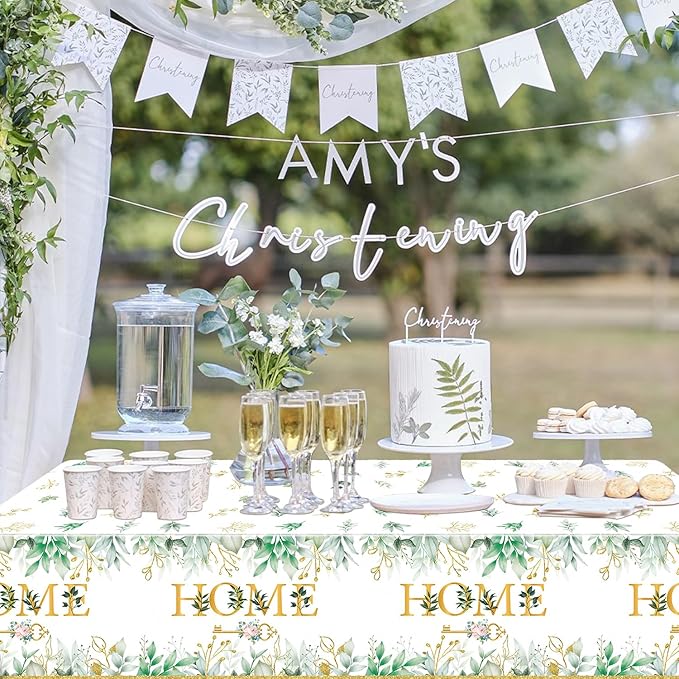 4Pcs Home Sweet Home Tablecloth - Housewarming Table Cover, Rectangular Key House Decoration Table Cloth for New Homes Decoration House Warming Wedding Party Supplies, 51x86 Inch