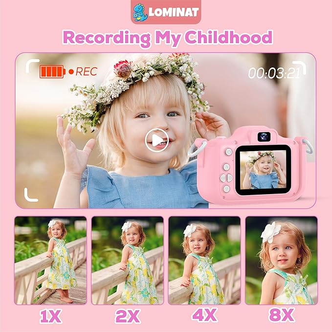Unicorn Kids Camera for Girls Age 3-12, Selfie Camera for Girls, 1080P HD Kids Video Camera – Christmas Birthday Gift for 3 4 5 6 7 8 Year Old, Toy Digital Camera for Toddlers with 32GB SD Card – Pink