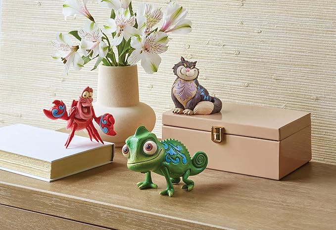 Enesco Disney Traditions Collection by Jim Shore Tangled Pascal The Chameleon Figurine- Stone Resin Hand Painted Crafted Collectible Rapunzel Disney Mini Figurines Home Decor Statue, 3.75 Inch