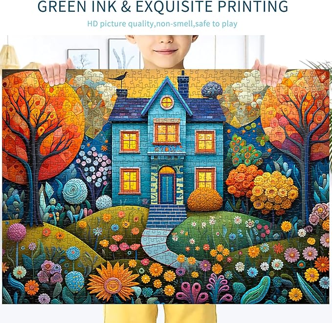 Jigsaw Puzzles for Adults 1000 Pieces, Interlock Perfectly Letter on Back No Dust, Home Decor Birthday Party Gift Toy for Men Women Elders Seniors, 1:1 Poster-Beautiful Homes