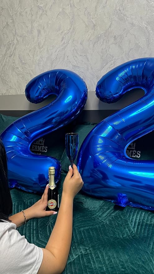 40 Inch Night Blue Number 5 Balloon, Giant 5 Number Balloons for 5th Birthday Decorations, Party Supplies for Baby Boy Girl, Night Blue Party Decor