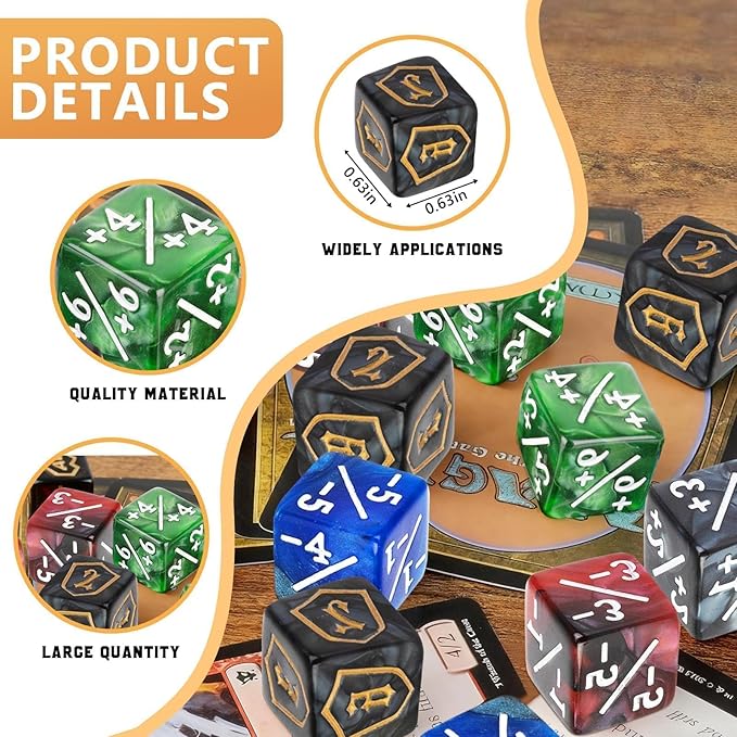 149-Piece MTG Dice Set with Dry Erase Tokens Kit Includes 50 Dice Counters 2 Life Counters and 80 Tokens for MTG, TCG Card Game Accessories with 2 Markers 2 Cloths