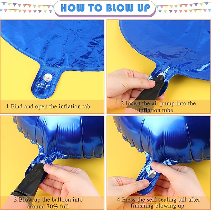 4 Pcs Mouse Head Foil Balloons, 24'' Mouse Mylar Balloon for Birthday Party Decorations Jumbo Mouse Head Aluminum Foil Balloons Party Favors Supplies (Dark Blue)