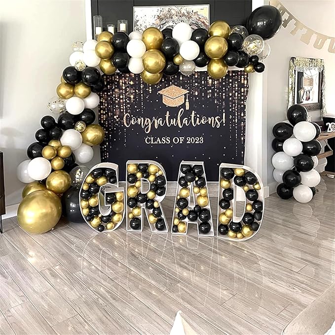 Black and Gold Confetti Balloons, 12 Inch Black Metallic Gold Latex Black Golden Helium Balloons for Wedding Birthday Anniversary New Year Party Celebration Decorations Is-02